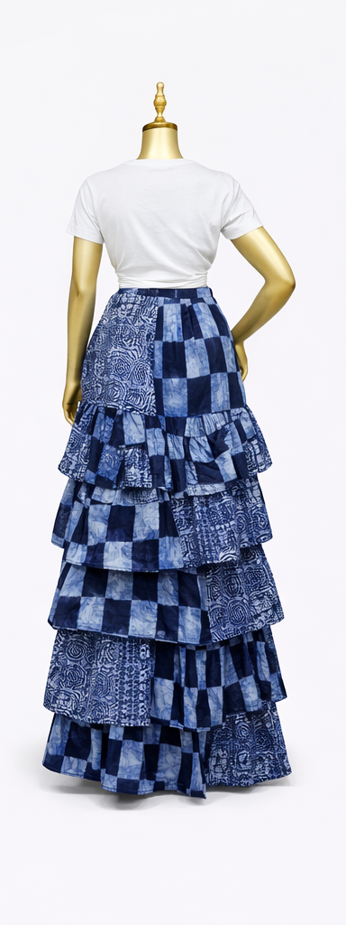 Moremi Adire Layered Skirt