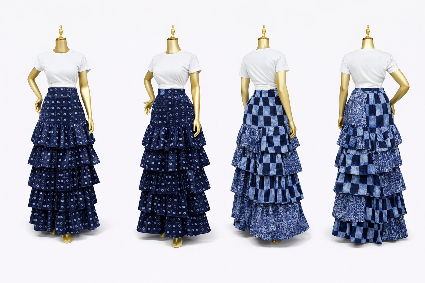 Moremi Adire Layered Skirt