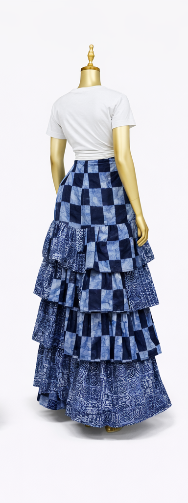 Moremi Adire Layered Skirt